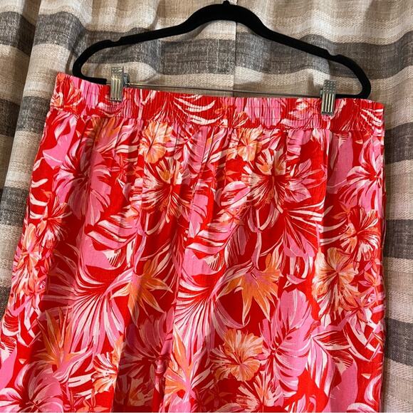 Marc New‎ York Pink And Red Floral Linen Blend Pants Size XL - Picture 6 of 10